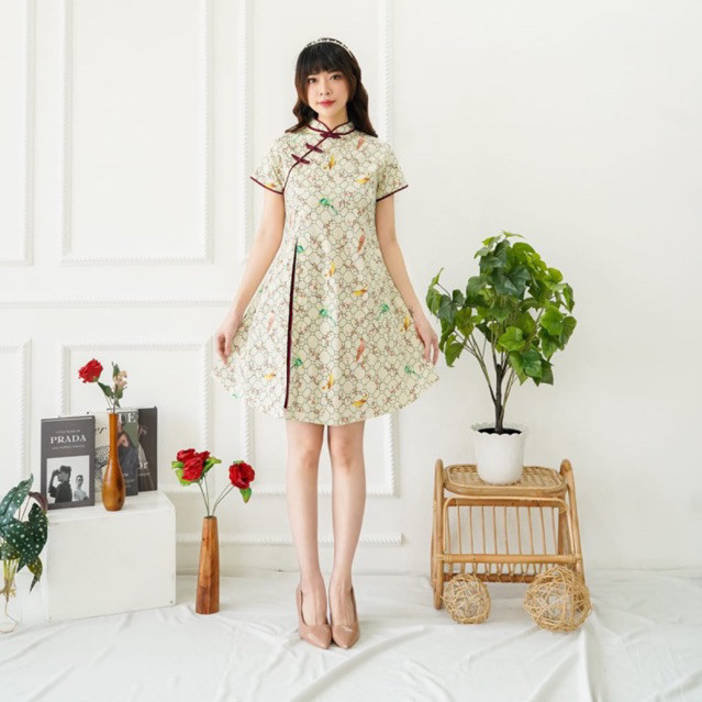 Dress Imlek Dewasa Wanita 2024 Perempuan Cina Pakaian China Terbaru 2023 Baju Shio Naga Batik Ceongs