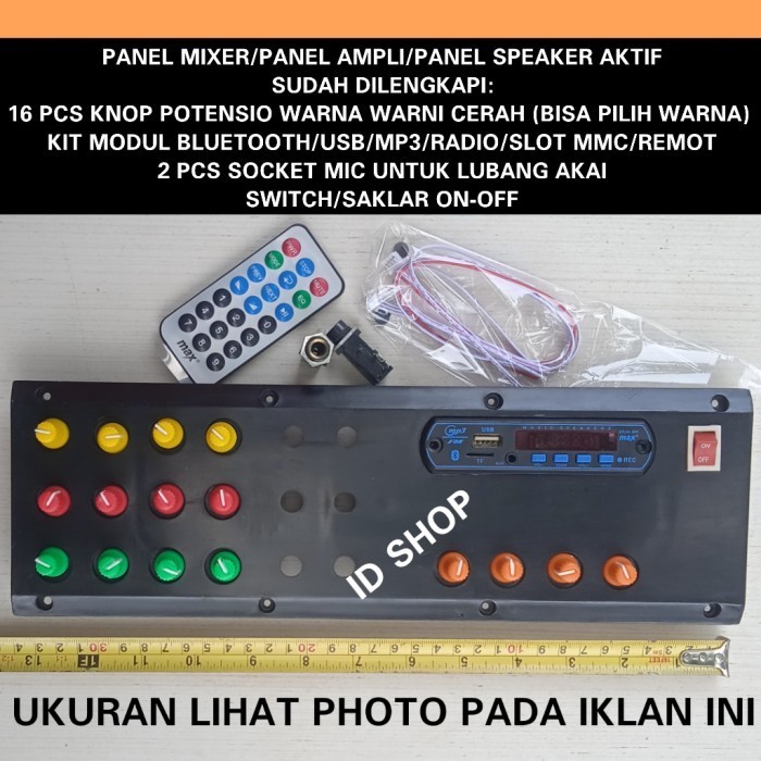 PANEL MIXER AMPLI PANEL SPIKER AKTIF+KNOP POTENSIO+KIT MODUL+SOKET MIC
