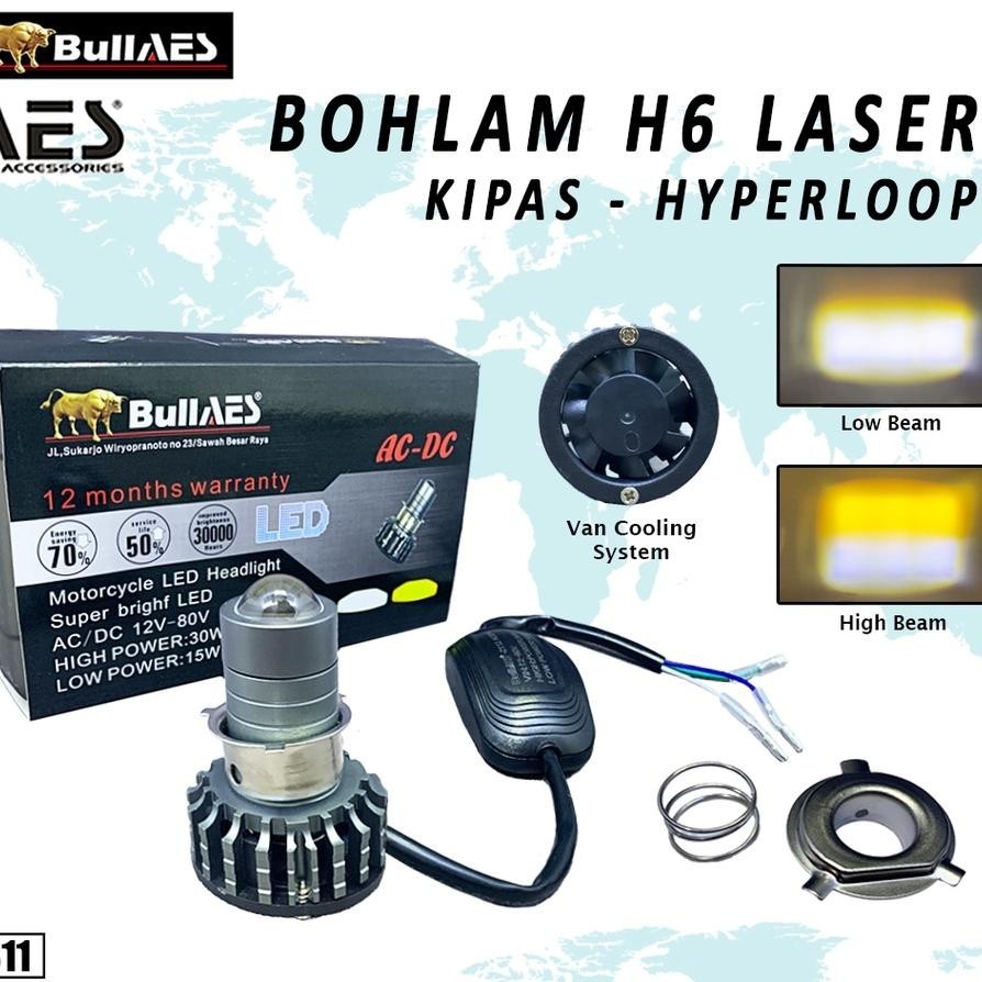 Lampu Led Laser Headlamp H6 H4 Hyperloop Ac Dc Bullaes