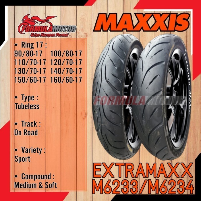 Ban Motor Maxxis Extramaxx Ring 17 Tubeless/Tubles (Pilih Ukuran)
