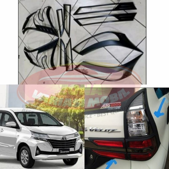 GARNISH COVER  LAMPU DEPAN BELAKANG NEW AVANZA XENIA 2019 2020 HITAM