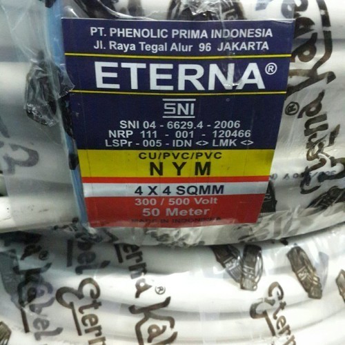 kabel listrik tunggal nym 4x4 @50 mtr Eterna