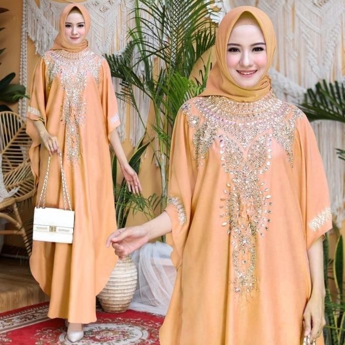 Kaftan Modern Jumbo Outer Gamis Kalong Kelelawar Baju Pesta Kondangan