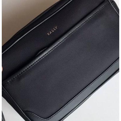 Tas Bally Men Caliros Clutch Bag All Black Wrislet Spesial