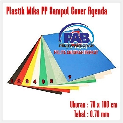 

Plastik Mika Sampul Agenda PP Warna Warni Lembaran 70x100 cm 0.7mm -fo2