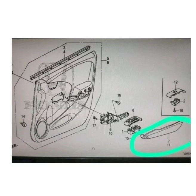Ready Arm Rest Cover Tutup Door Trim Pintu Depan Jazz Gd3 Idsi Vtec .