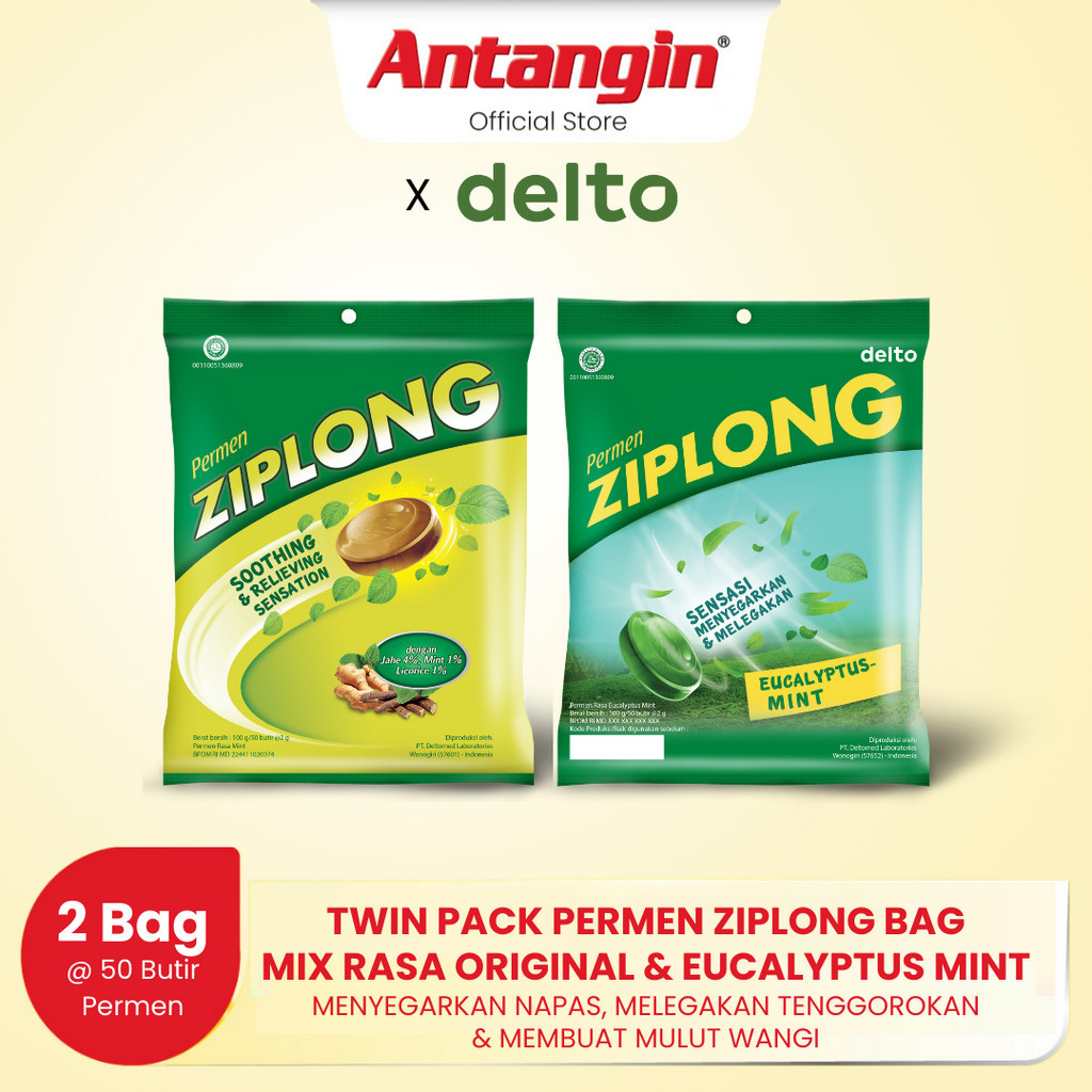 

Twin Pack Permen Ziplong Bag B50 Mix Rasa Original dan Eucalyptus Mint