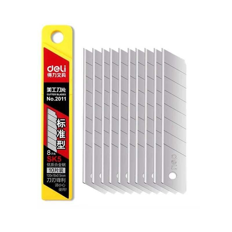 

[Grosir Bane] Deli Mata Pisau Cutter Knife Blade Alloy Steel SK5 18mm 10 PCS - 2011
