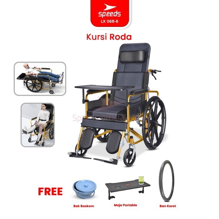 JUAL SPEEDS Kursi Roda 4in1 Travel Wheel Chair Alluminium Portabel 068-6