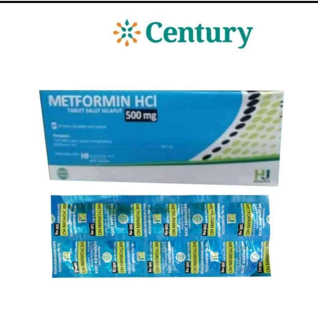METFORMIN 500MG 1 STRIP 10 TABLET / METFORMIN HCL / GULA DARAH / DIABETES / DM 2