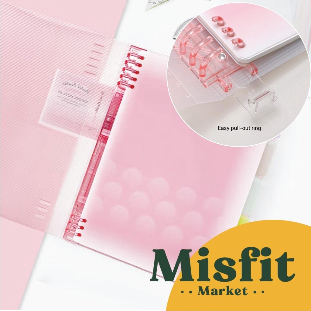 

Kokuyo Pastel Cookie 8-Ring Loose Leaf Binder with 5 Index Tabs A5 B5 Notebook Buku Tulis Folder 360