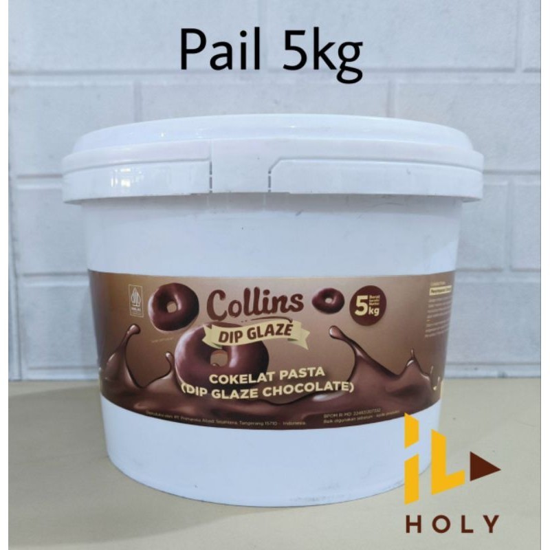 

Collins Dip Glaze Chocolate PAIL 5KG / 5KG Collins Glaze Cokelat