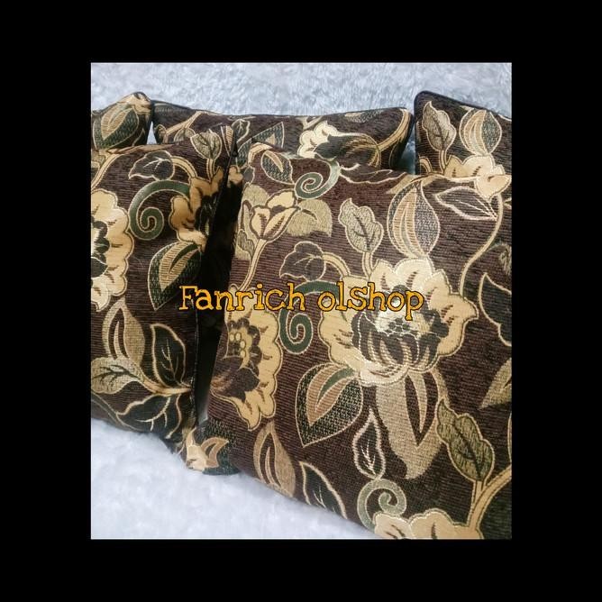 Set Sarung Bantal Sofa Kursi Uku 50x50 Tamu Mewah Bunga Premium
