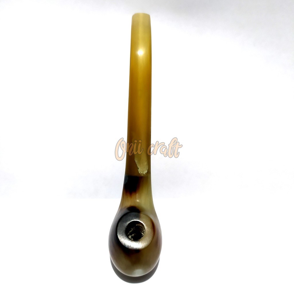 TERLARIS  Pipa rokok lengkung full tanduk asli TERBARU