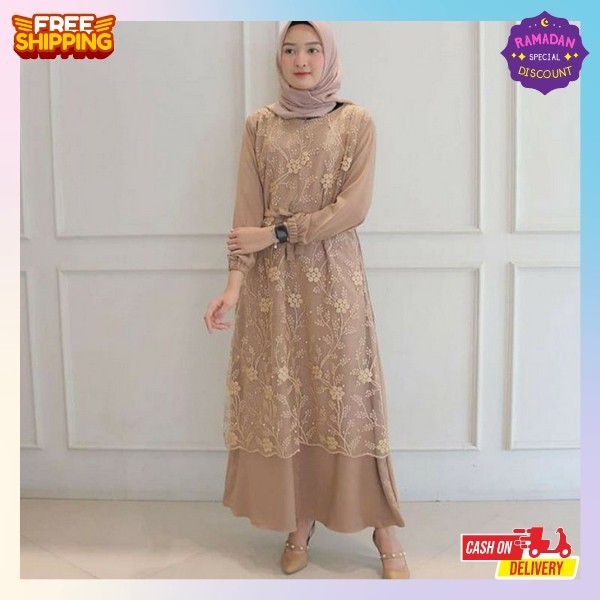 Gamis Dewasa Elegan Games Lebaran 2023 Model Terbaru Longdres Wanita Simpel Games2022 Muslimah Dres 