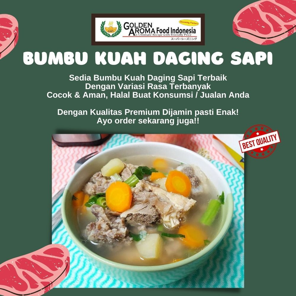 

BUMBU KUAH SOP AYAM, SAPI, JAMUR & SEAFOOD 1Kg Aneka Rasa Sup Kiloan 1 Kg Bening Bakso Iga Daging