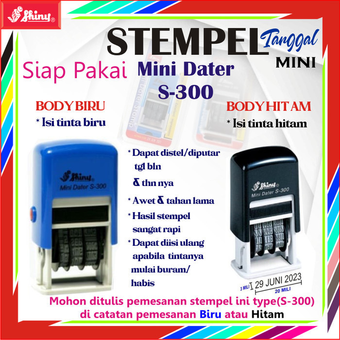 

STEMPEL SHINY CAP S-524D TANGGAL S-300 S-400 (BIRU - HITAM) TINTA -fo2