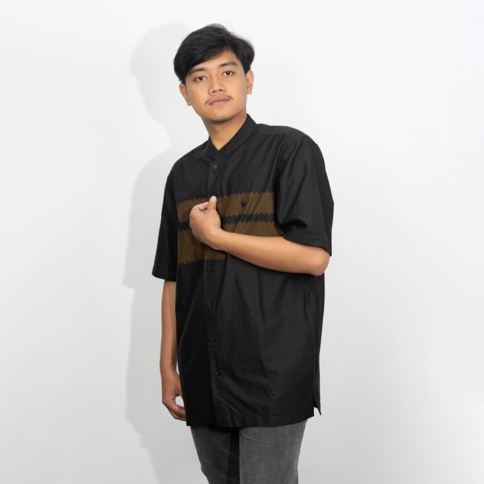 HOT PROMO BAJU KOKO PRIA ABU WALRUS STUDIO RAYA SERIES HITAM XA2174F