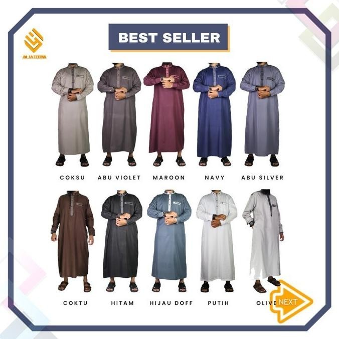 Jubah Muslim Pria Saudi Dewasa Baju Gamis Pria Jumbo Size XXL-XXXL