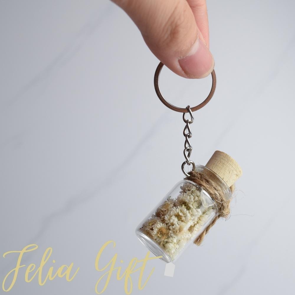 {VALENTINE} Edelweiss Bouquet 25cm & Keychain with Teddy Bear & Chocolate & Tumblr Lamp - Buket Edel