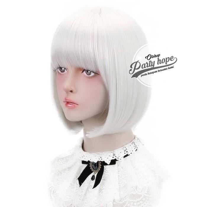 Wig Bob / Wig Poni Pendek / Rambut Palsu Bob Murah / Wig Bob Putih