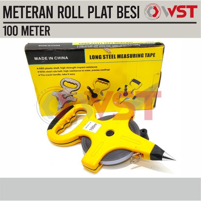 Meteran Tancap Plat besi 100m / Meteran Roll Besi 100meter