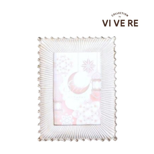 Vivere Photo Frame Shine Cream White 4X6Inch - Bingkat Foto