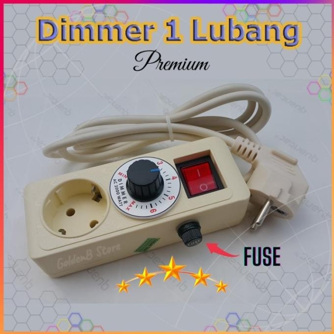 Dimmer 2000w + FUSE Pengatur Kecepatan Gerinda Dimer 1 Lubang