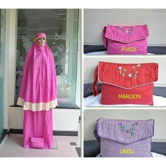 {POY} Mukena Parasut Loufie Bordir Sulam