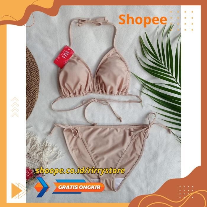 BIKINI PANTAI SEGITIGA IKAT WITH FOAM BK.3301R WARNA BEIGE - BIKINI PANTAI SEGITIGA IKAT WITH FOAM H