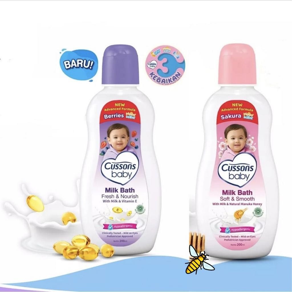 Cussons Baby Milk Bath 200ml Pump | Sabun Mandi Bayi