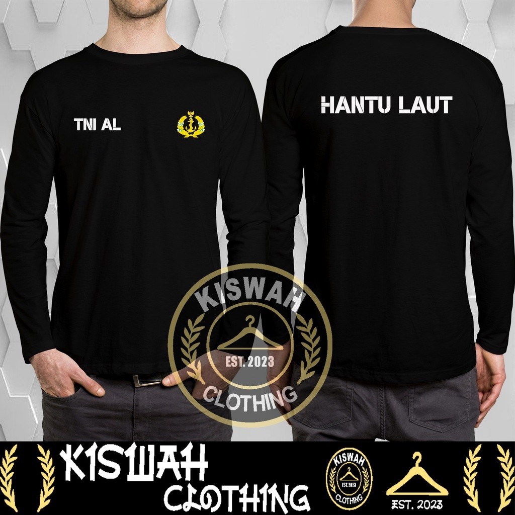 Kaos Tshirt TNI AL Tentara Angkatan Laut Hantu Laut Lengan Panjang Baju Distro