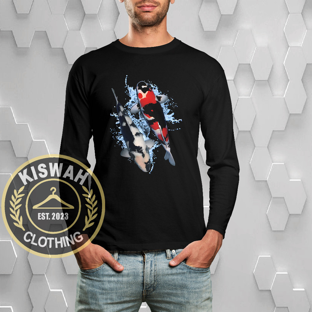 Kaos Tshirt Ikan Koi Swim Duo Lengan Panjang Baju Distro