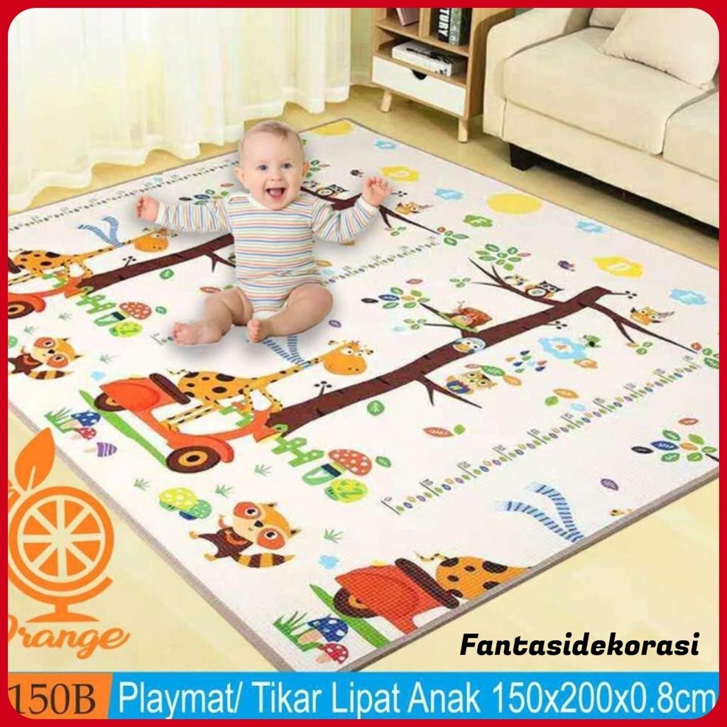 Playmat Matras Lipat Playmate Tebal 0.5Cm Double Pad 2 Karpet Kartun Fantasidekorasi