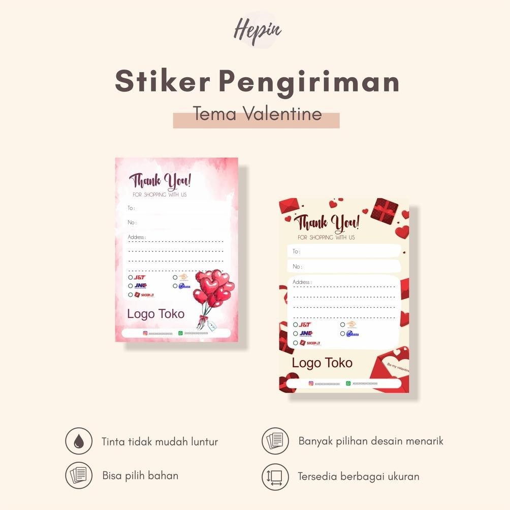 

stiker pengiriman/stiker label resi/custom design VALENTINE/murah