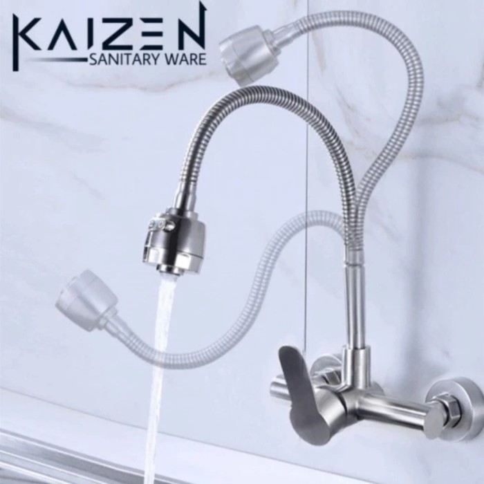 Terlaris Kran Kitchen Sink Dinding Tembok Panas Dingin Kran Dapur Fleksibel Promo Terbaru