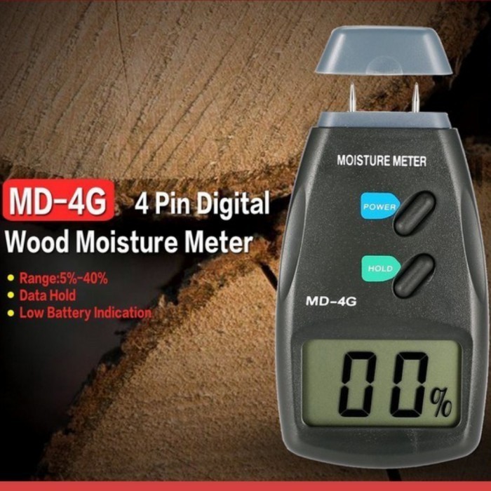 Digital Grain Moisture Meter 4Pin Pengukur Kadar Air Kayu Tembok Kopra