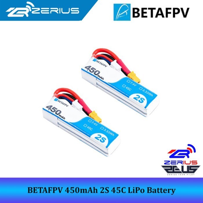 Betafpv 2S 450Mah 45C Lipo Battery For Pavo Pico, Betafpv 450Mah 2S