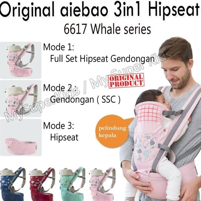 Original Aiebao Hipseat 3In1 6617 Whale Gendongan Bayi | Kalestrina