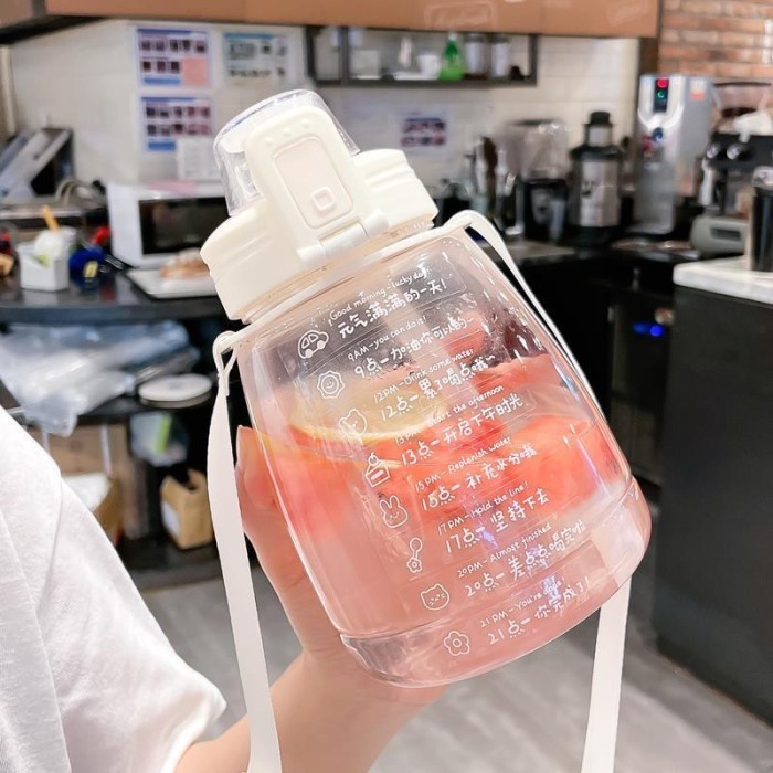 Botol Minum Anak Kids Water Bottle 1100Ml Big Belly Cup Jerami Besar