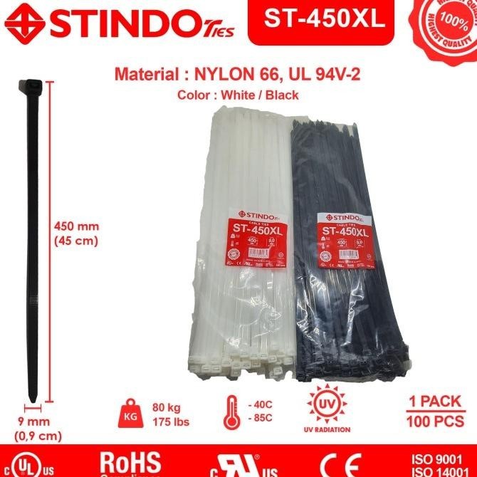 

Stindo / St Indo / St-450Xl / St450Xl Kabel Ties / Cabel Ties 450X9 Kualitas Premium