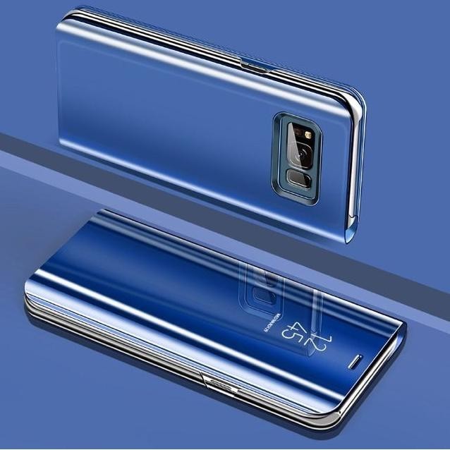 Trendy Casing Flip View Mirror Case Oppo A54 Oppo A74 Sarung Buku Dompet Case - Abu-abu, Oppo A74 