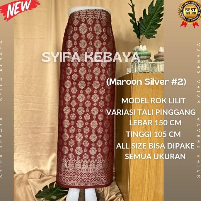 New Rok Kebaya Songket /Rok Jadi Songket /Rok Songket Lilit Bawahan Kebaya - abu silver
