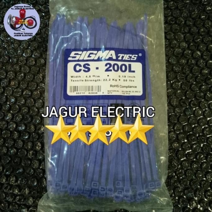 

Cs-200L Cable Ties Sigma Warna Biru Original 20Cm X 4,8Mm Kualitas Premium