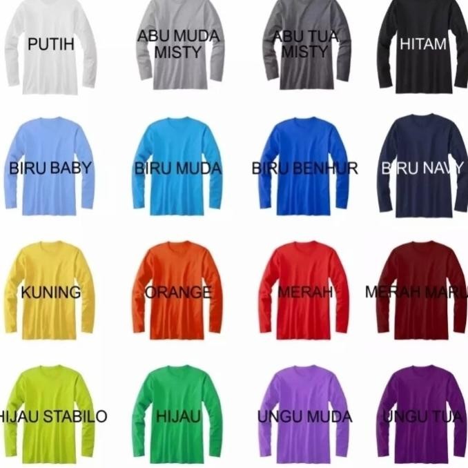 Best Kaos Polos Pria/Wanita 24's Lengan Panjang - UNGU - Ungu, S