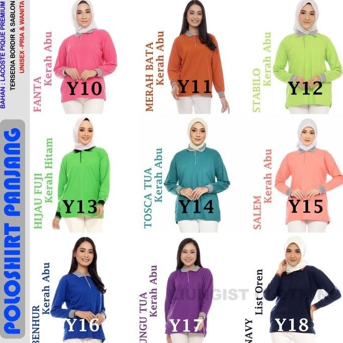 Baru Kaos Polo Panjang Ungu Muda Kerah Ungu Tua / Kaos Kerah Panjang - UnguMuda K.Utua, S ,.