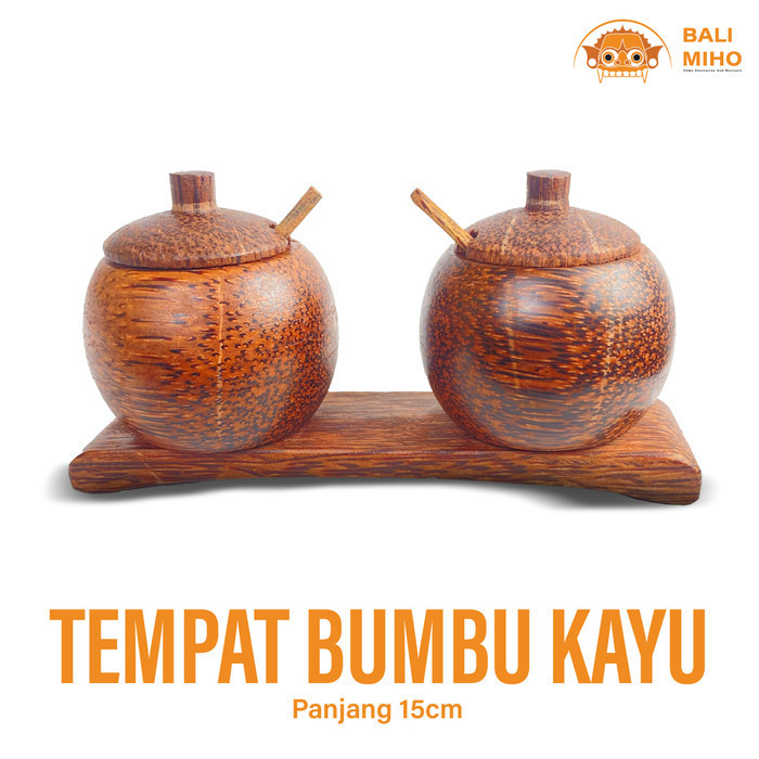 Tempat Bumbu Dapur - Tempat Bumbu Kayu - Wadah Gula - Wadah Garam