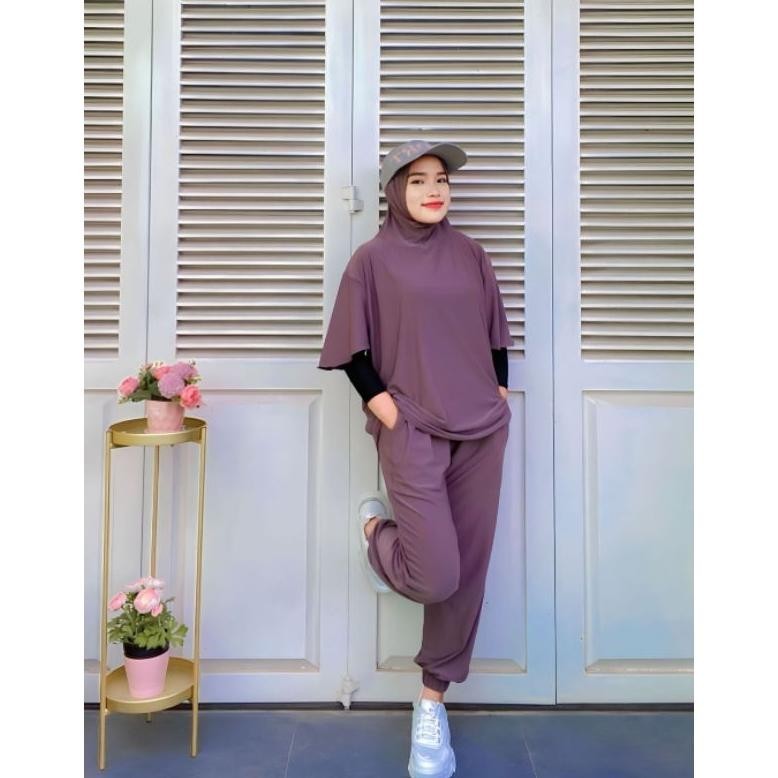 Update Setelan Olahraga Muslimah Set Hijab Olga Set Olga Joger
