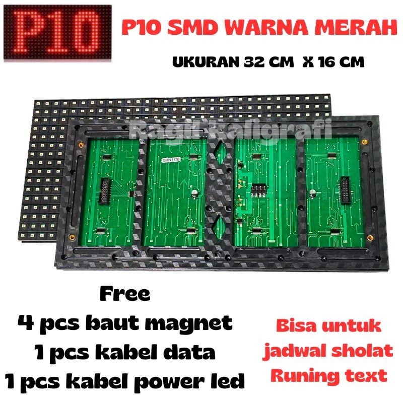 Modul panel led p10 smd merah - panel led runing text p10 smd
