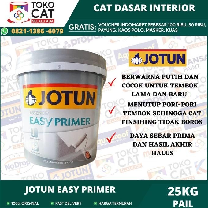 Cat Dasar Tembok Exterior & Interior Jotun Easy Primer Putih 25 Kg Kualitas Premium